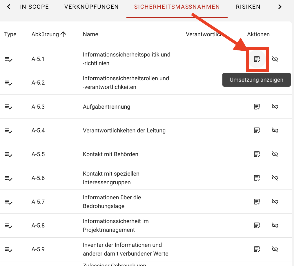 Umsetzung anzeigen