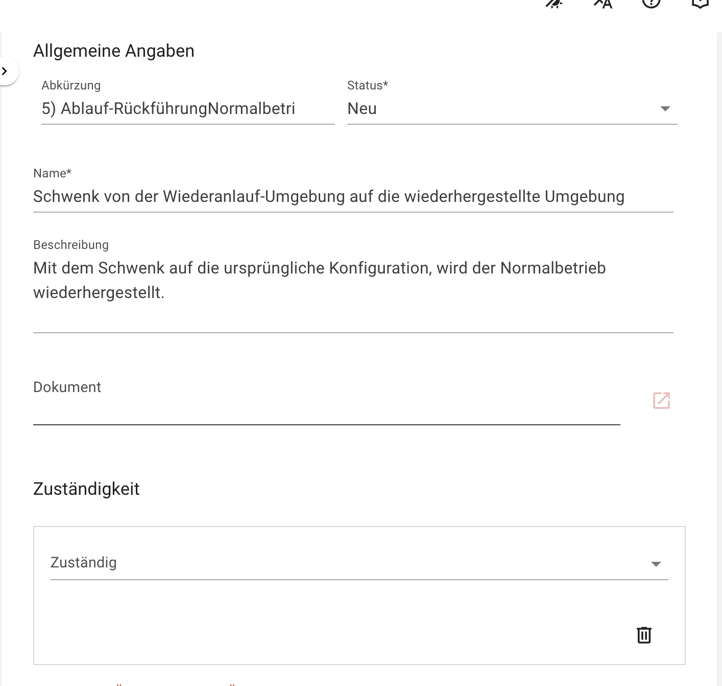 Notfallmaßnahme "Rückführung"